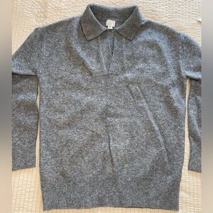 A New Day Grey Johnny Collar Sweater xs